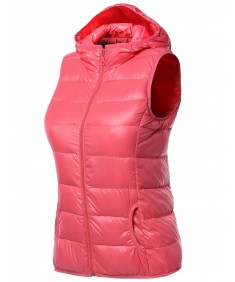 Women's Lightweight Packable Zip Puffy Down Vest