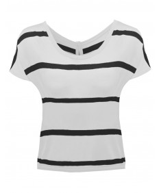 Women's Stripe Batwing Sleeve Knit Button Tops