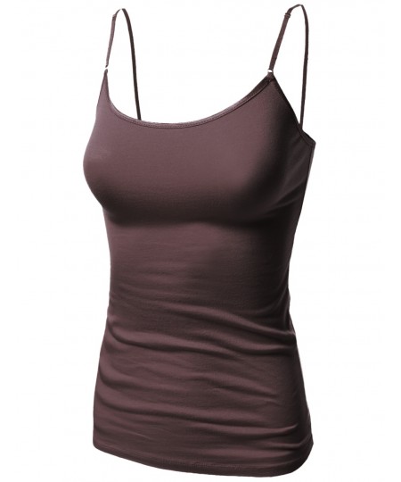 Women's Basic Solid Camisole Tank Tops With Adjustable Straps