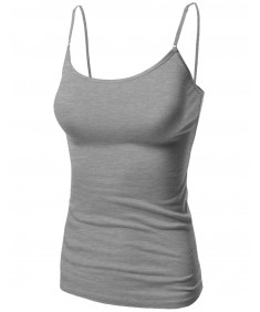 Women's Basic Solid Camisole Tank Tops With Adjustable Straps