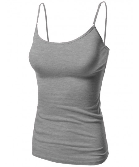 Women's Basic Solid Camisole Tank Tops With Adjustable Straps