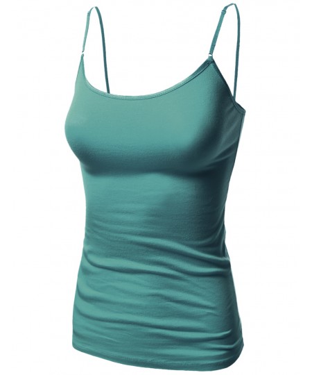 Women's Basic Solid Camisole Tank Tops With Adjustable Straps