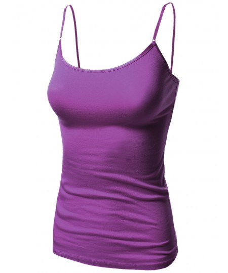 Women's Basic Solid Camisole Tank Tops With Adjustable Straps