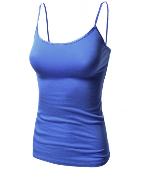 Women's Basic Solid Camisole Tank Tops With Adjustable Straps