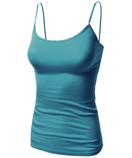 Women's Basic Solid Camisole Tank Tops With Adjustable Straps