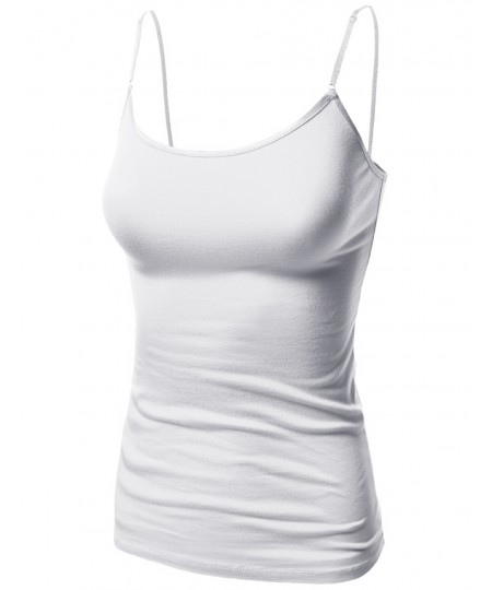 Women's Basic Solid Camisole Tank Tops With Adjustable Straps