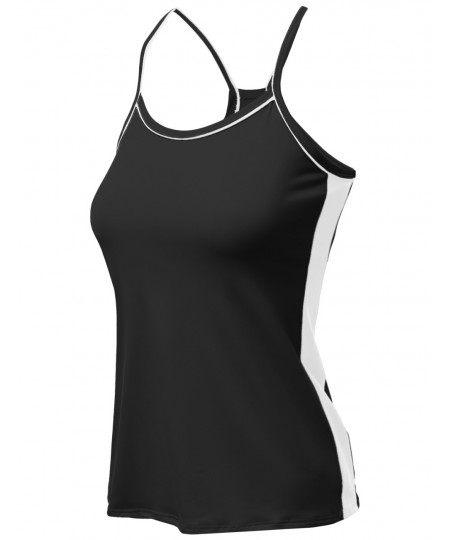 Women's Neon Color Contrast Cami Sleeveless Tank Tops