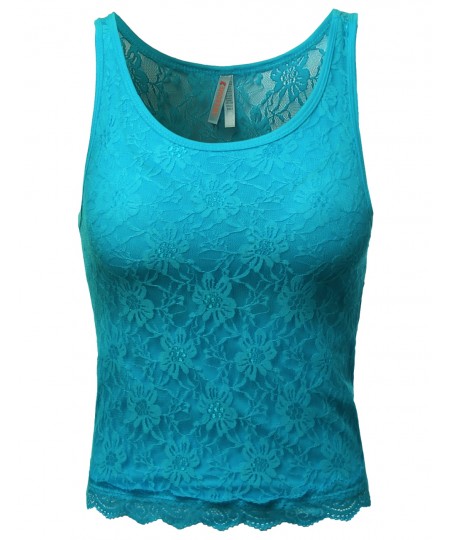 Women's Lace Cute Crop Tank Tops