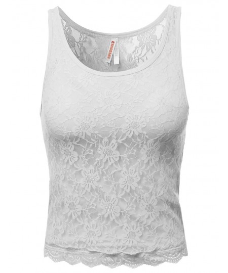 Women's Lace Cute Crop Tank Tops