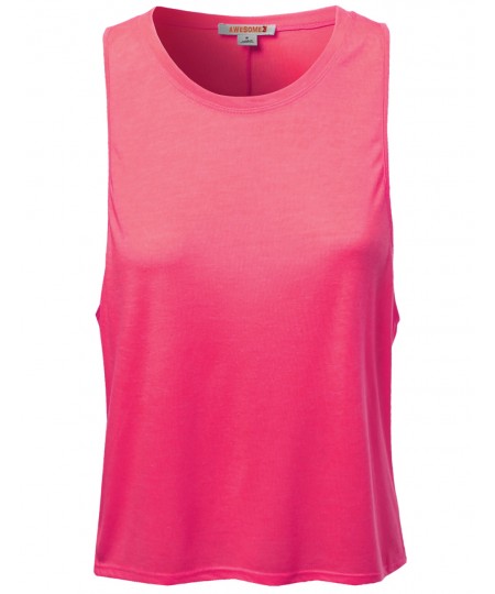 Women's Casual Cute Tank Top Sleeveless T-Shirts