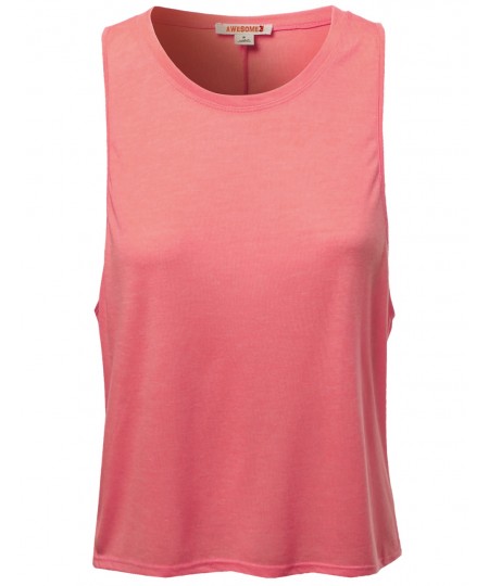 Women's Casual Cute Tank Top Sleeveless T-Shirts