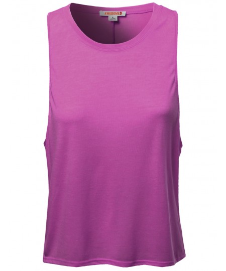 Women's Casual Cute Tank Top Sleeveless T-Shirts