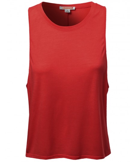 Women's Casual Cute Tank Top Sleeveless T-Shirts