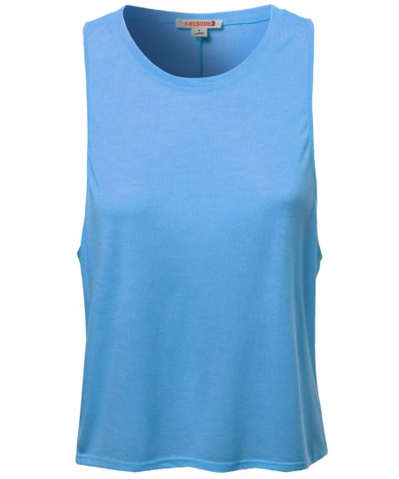 Women's Casual Cute Tank Top Sleeveless T-Shirts