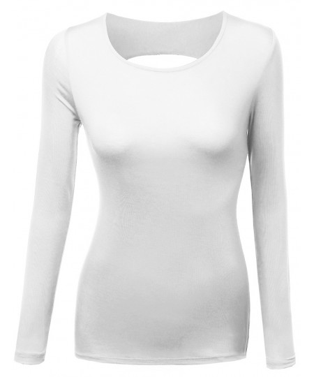 Women's Long Sleeve Rayon Spandex Stylish Top Tee