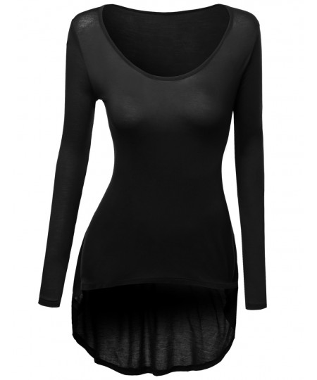 Women's Long Sleeve Rayon Spandex Stylish Top Tee