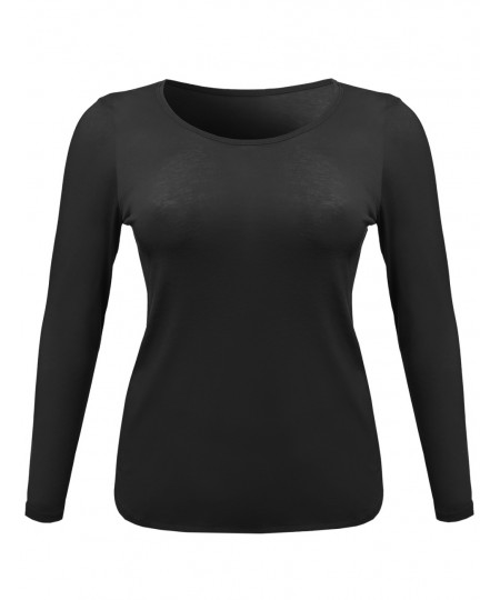 Women's Basic Casual Round Neckline Plus Size Tee Top W Various Colors