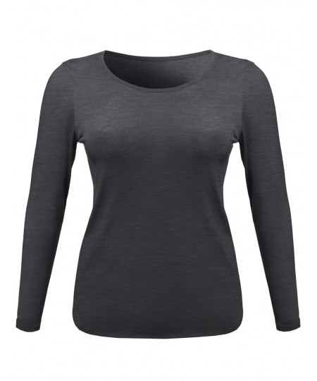 Women's Basic Casual Round Neckline Plus Size Tee Top W Various Colors