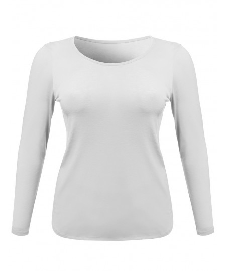 Women's Basic Casual Round Neckline Plus Size Tee Top W Various Colors