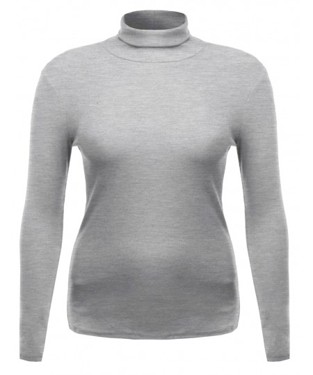 Women's Ribbed Turtle Neck Top Plus Size