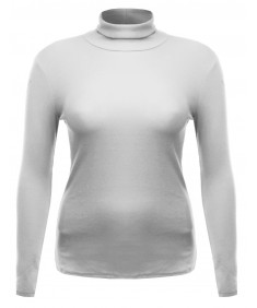 Women's Ribbed Turtle Neck Top Plus Size