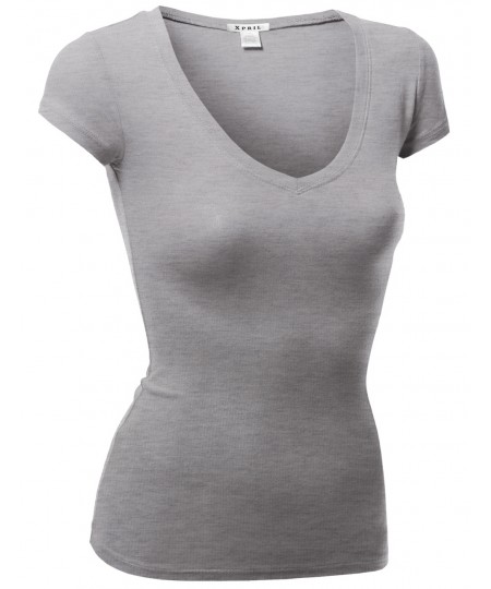 Women's Basic Cap Sleeve Tee Shirt Tops