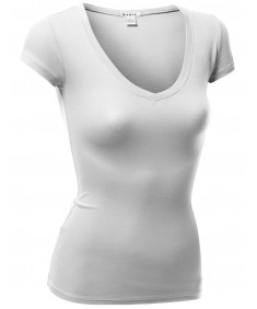 Women's Basic Cap Sleeve Tee Shirt Tops