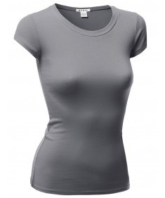 Women's Basic Short Sleeve Round Neck T-Shirt Tops