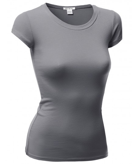 Women's Basic Short Sleeve Round Neck T-Shirt Tops