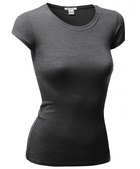 Women's Basic Short Sleeve Round Neck T-Shirt Tops