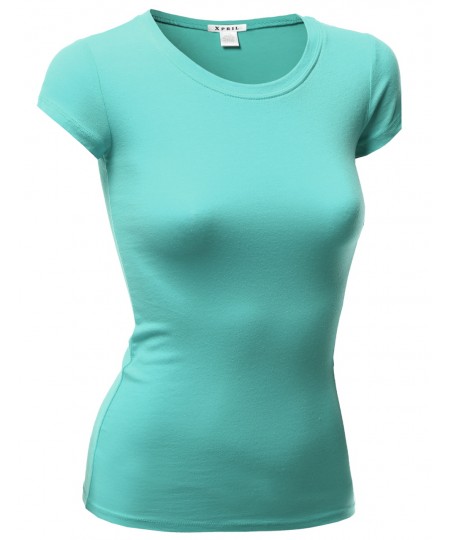 Women's Basic Short Sleeve Round Neck T-Shirt Tops