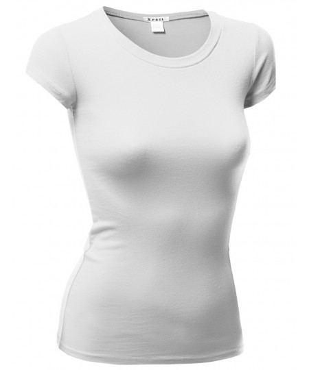 Women's Basic Short Sleeve Round Neck T-Shirt Tops