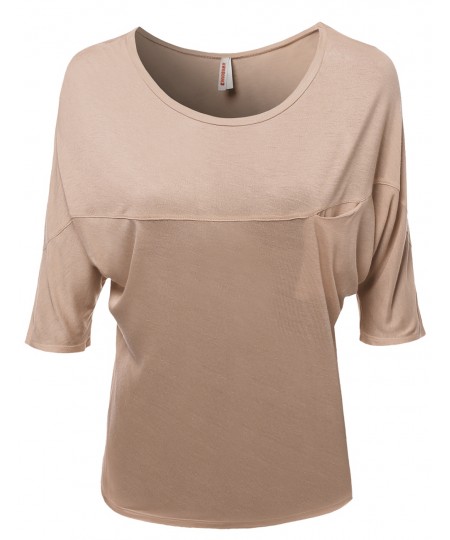 Women's Short Sleeve Scoop Neck Bamboo Tops