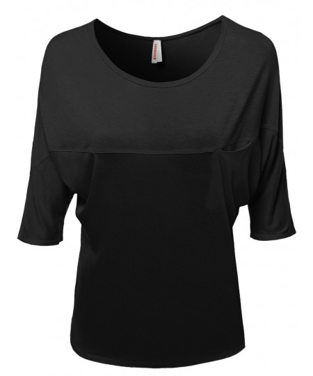 Women's Short Sleeve Scoop Neck Bamboo Tops