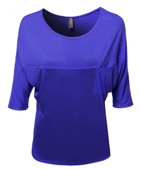 Women's Short Sleeve Scoop Neck Bamboo Tops