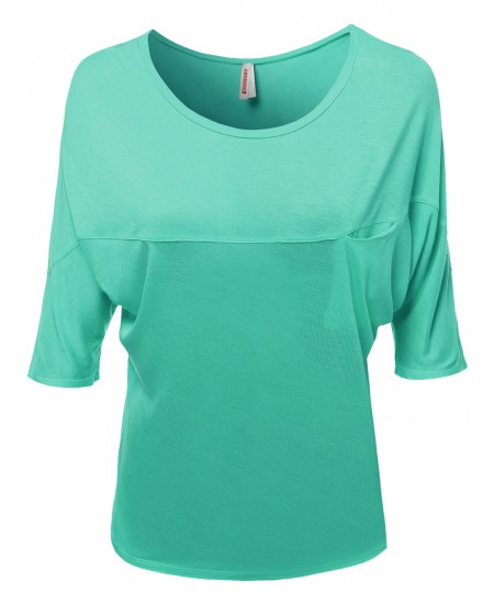 Women's Short Sleeve Scoop Neck Bamboo Tops