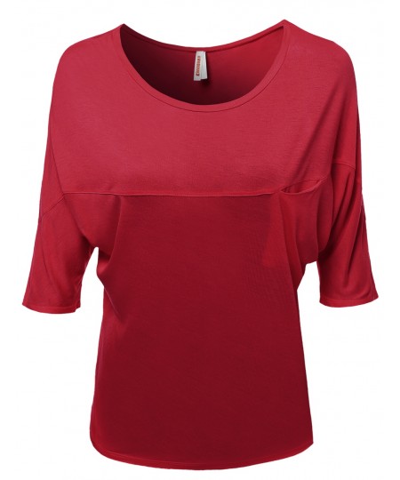 Women's Short Sleeve Scoop Neck Bamboo Tops