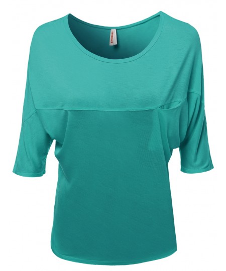 Women's Short Sleeve Scoop Neck Bamboo Tops