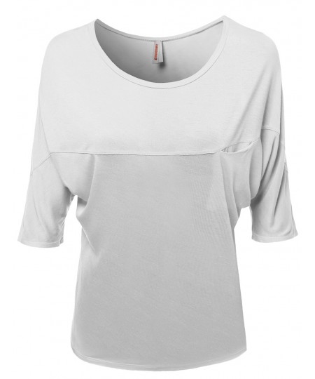 Women's Short Sleeve Scoop Neck Bamboo Tops