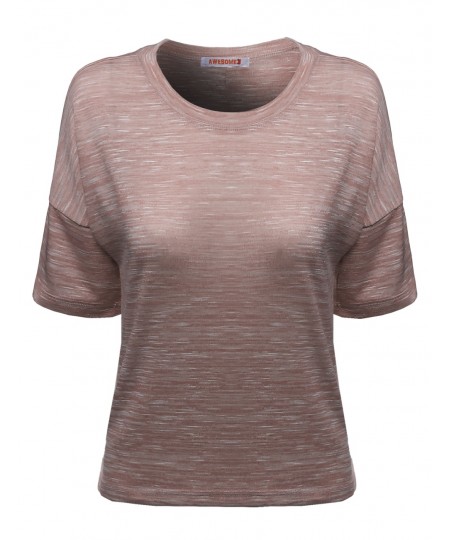 Women's Melanzie Round Neck Slub T-Shirts