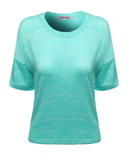 Women's Melanzie Round Neck Slub T-Shirts