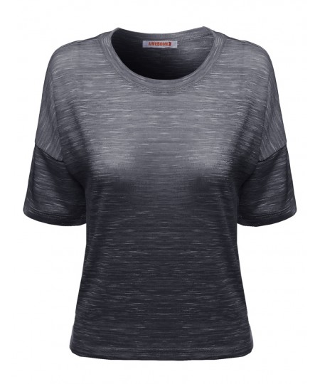 Women's Melanzie Round Neck Slub T-Shirts