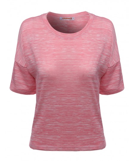 Women's Melanzie Round Neck Slub T-Shirts