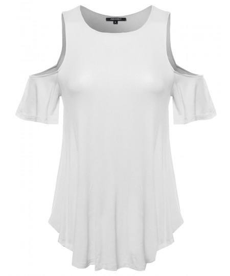 Women's Cold Shoulder Solid Top