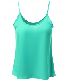 Women's Scoop Neck Woven Camisole Sleeveless Tops