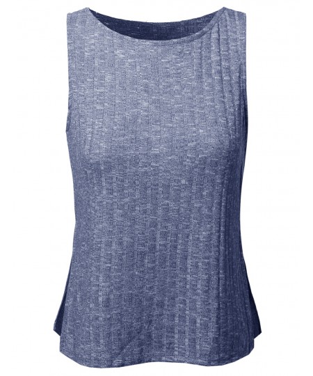 Women's Basic Trendy Rib Sleeveless Top