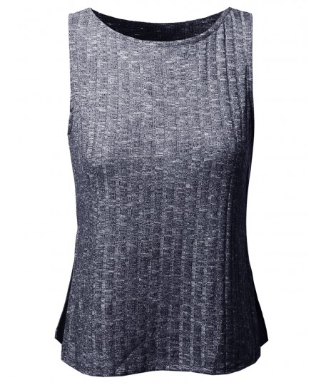 Women's Basic Trendy Rib Sleeveless Top