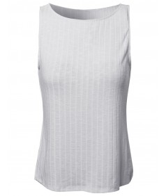 Women's Basic Trendy Rib Sleeveless Top