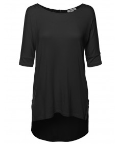 Women's Zipper Shoulder Detail Loose Tee