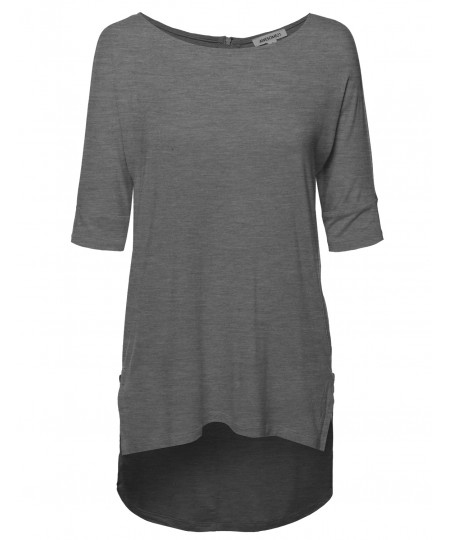 Women's Zipper Shoulder Detail Loose Tee